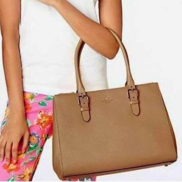 Kate Spade Charlotte Street Reena Shoulder Handbag Purse Dune (Tan) - Picture 1 of 15